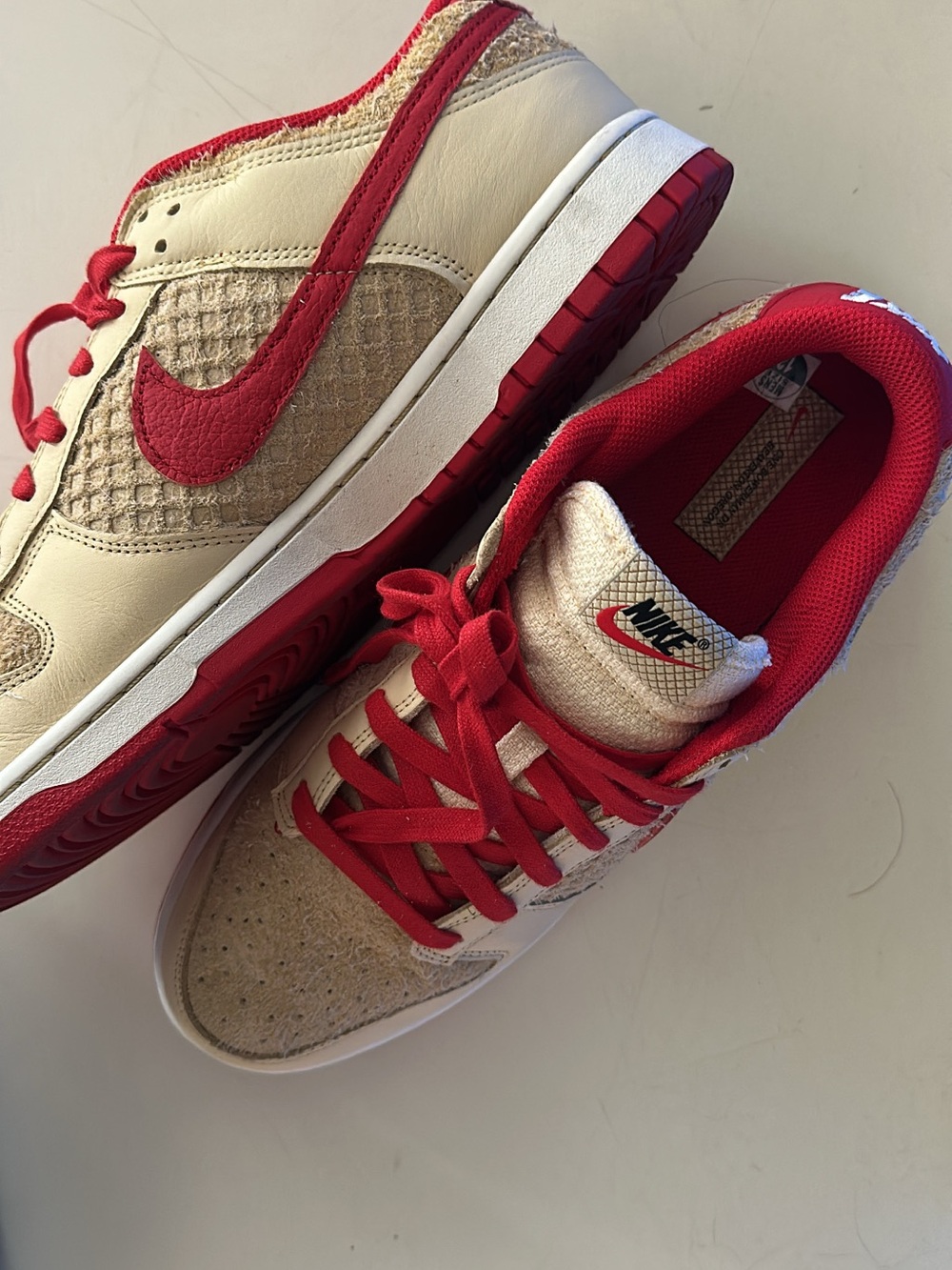 Nike Low Top Sneakers in Red and Cream